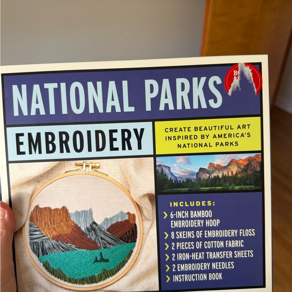 National Parks Embroidery Kit - Blue, Teal, Brown